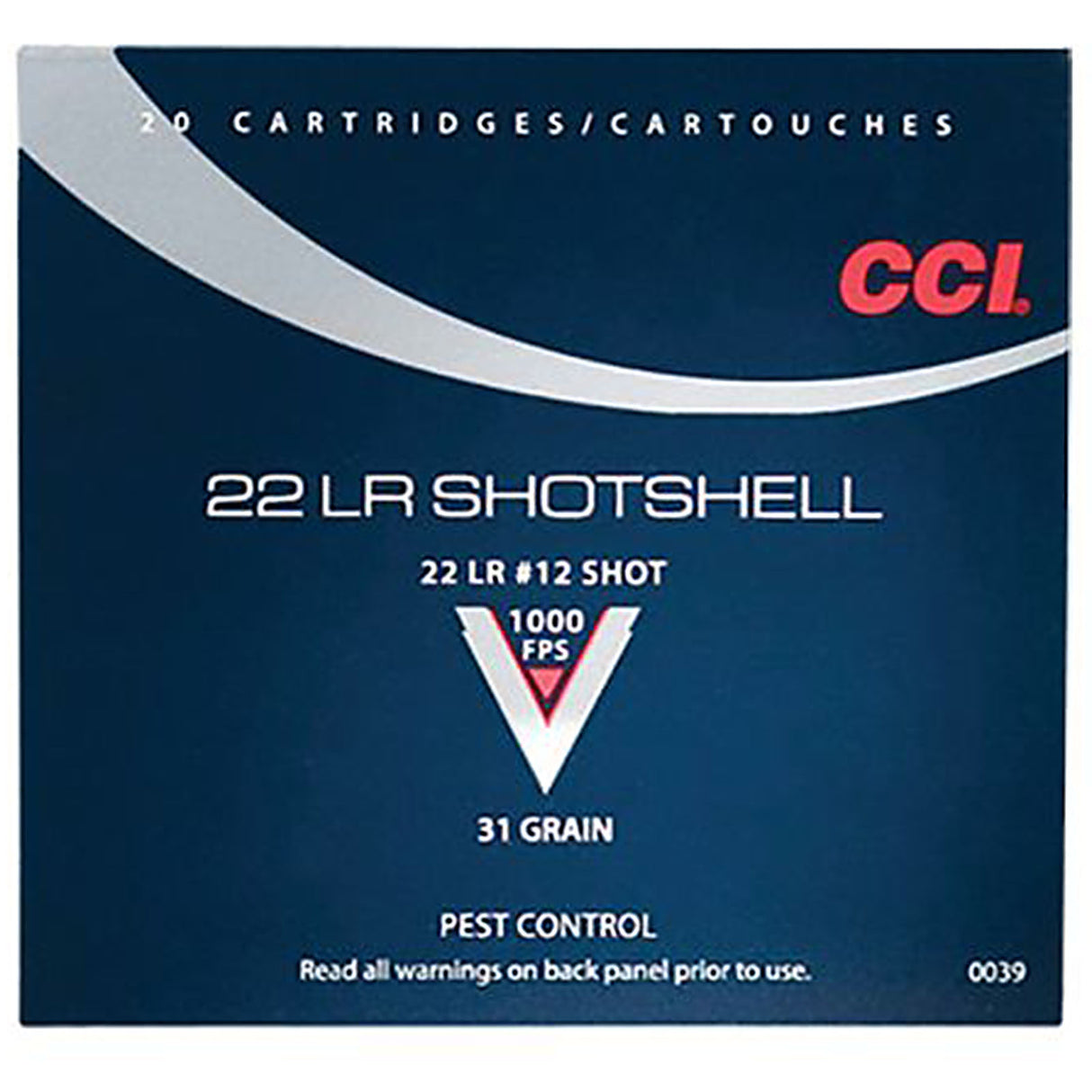 CCI - Pest Control Shotshell 22LR 31 GR 12 Shot 20 Rounds