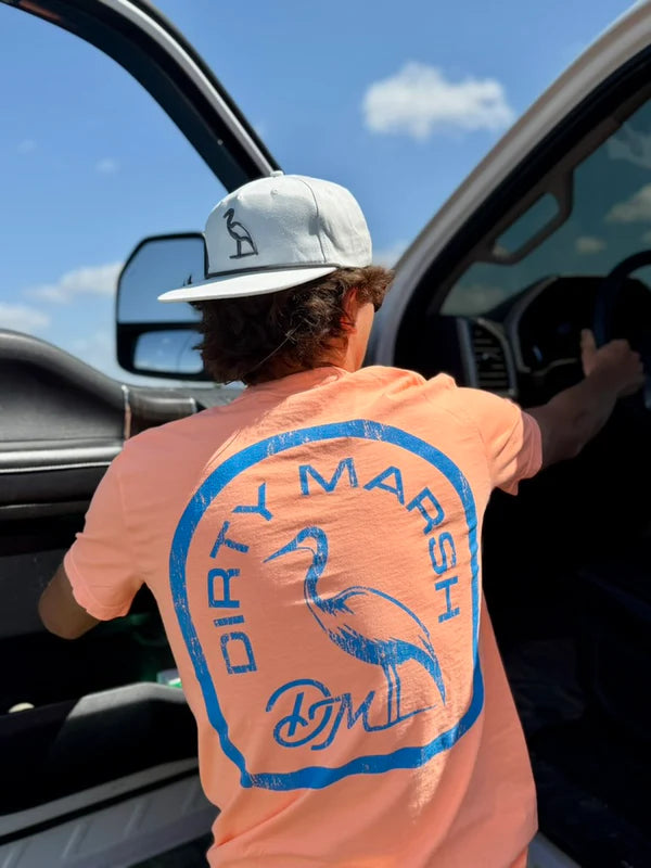 Dirty Marsh Tombstone Neon Logo Tee - Neon Cantaloupe