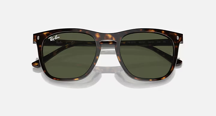Ray-Ban Havana Square Sunglasses with Green Lenses