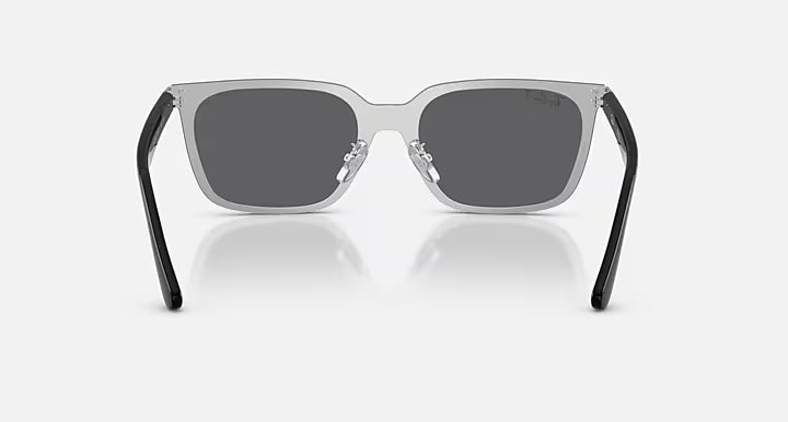 Ray-Ban Square Mask Sunglasses – Silver Metal Frame with Grey Polarized Lenses