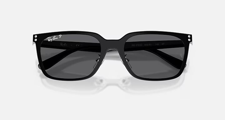 Ray-Ban Square Mask Sunglasses – Silver Metal Frame with Grey Polarized Lenses
