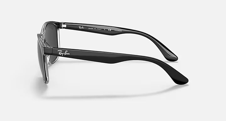Ray-Ban Polarized Black Rectangular Sunglasses - Transparent Lenses