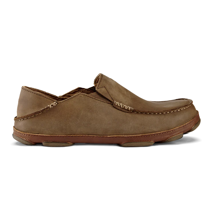 Brown loafer shoe on a white background