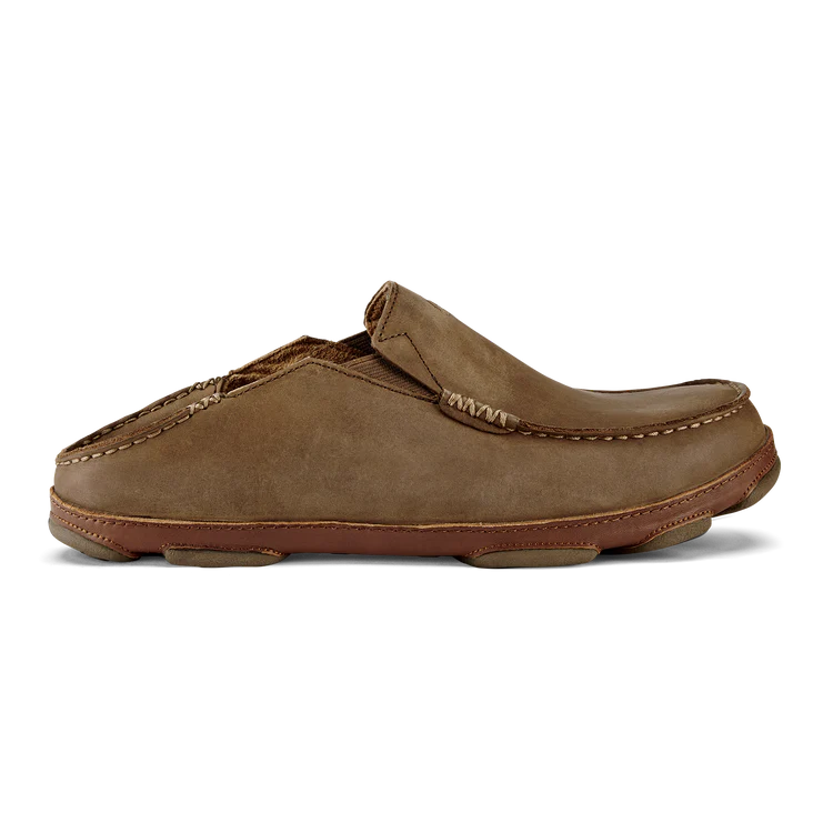 Brown slip-on shoe on a white background