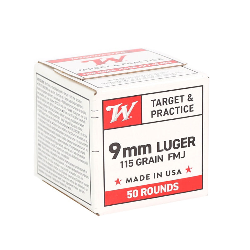 Winchester USA 9mm Luger Ammunition 115 Grain Full Metal Jacket