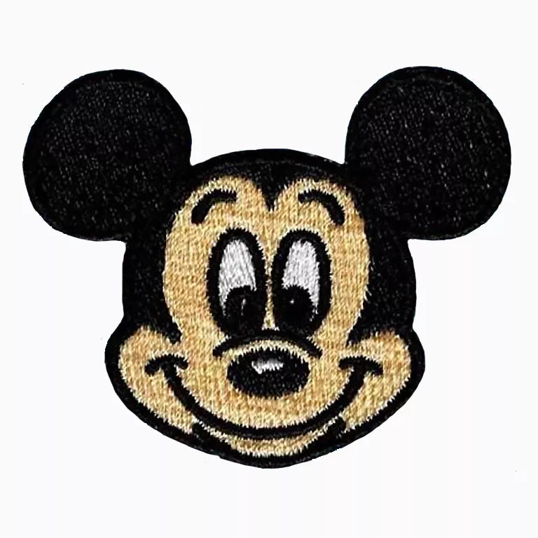 Mickey Mouse patch with black ears on a white background