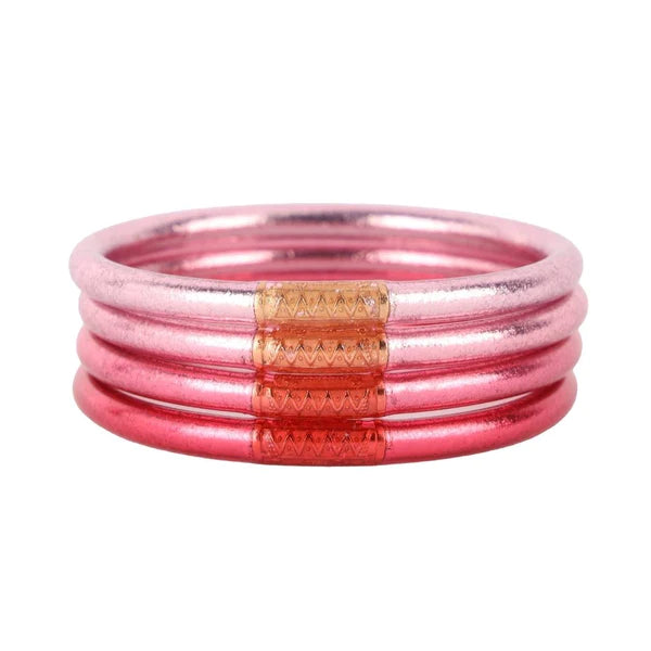 BuDhaGirl Carousel Pink All Weather Bangles - Serenity Prayer