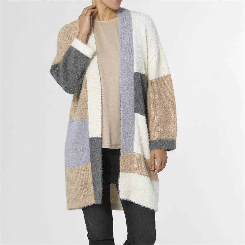 Coco + Carmen Gillian Long Colorblock Open Cardigan