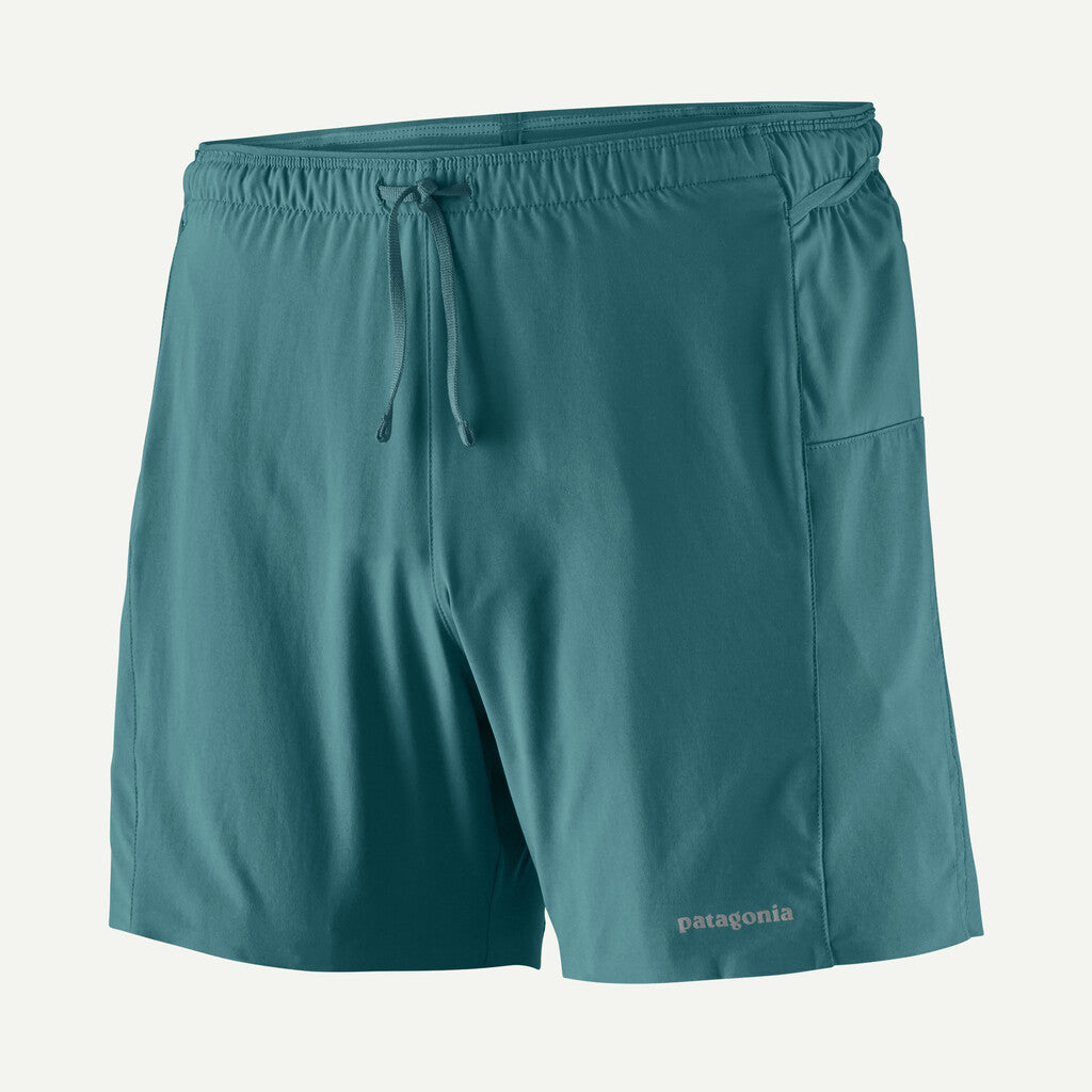 Teal shorts with a drawstring on a white background