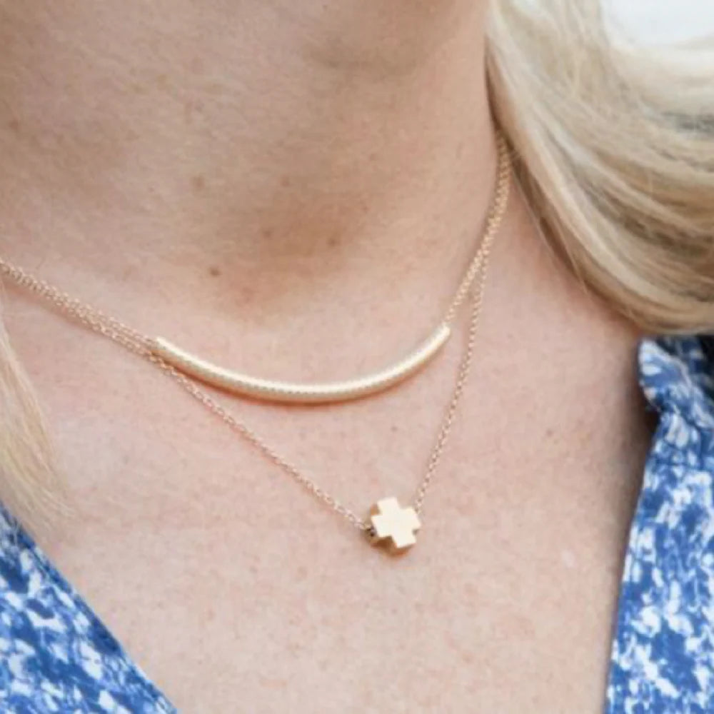 Enewton 16" Necklace Gold - Bliss Bar Textured Gold