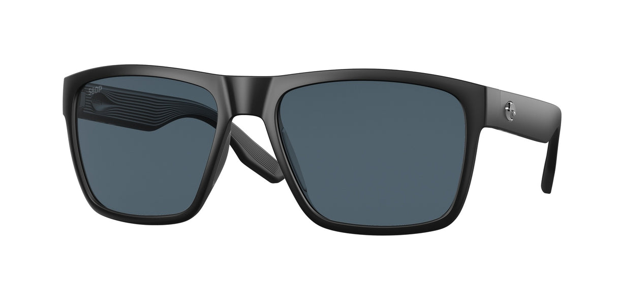 Black sunglasses with dark lenses on a white background