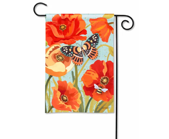 Studio M Poppy Butterfly Garden Flag