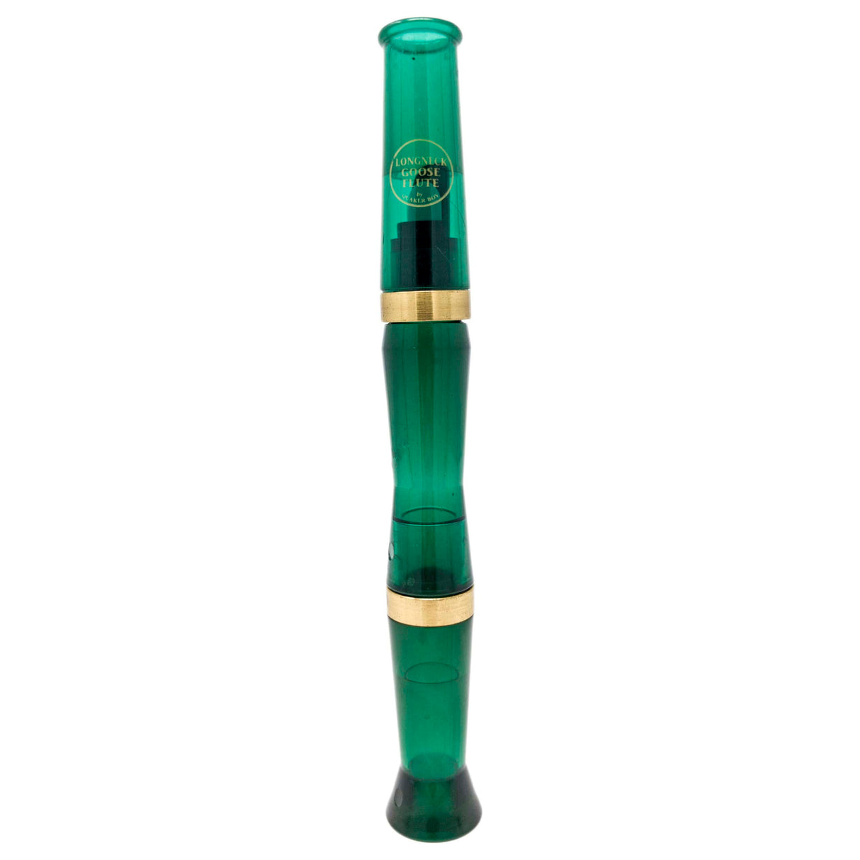 Green and gold water pipe on a white background