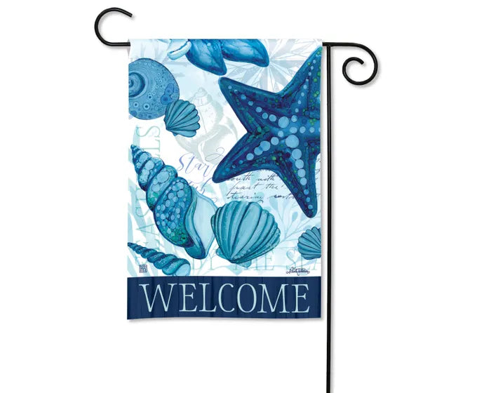 Studio M Blue Seashells Garden Flag