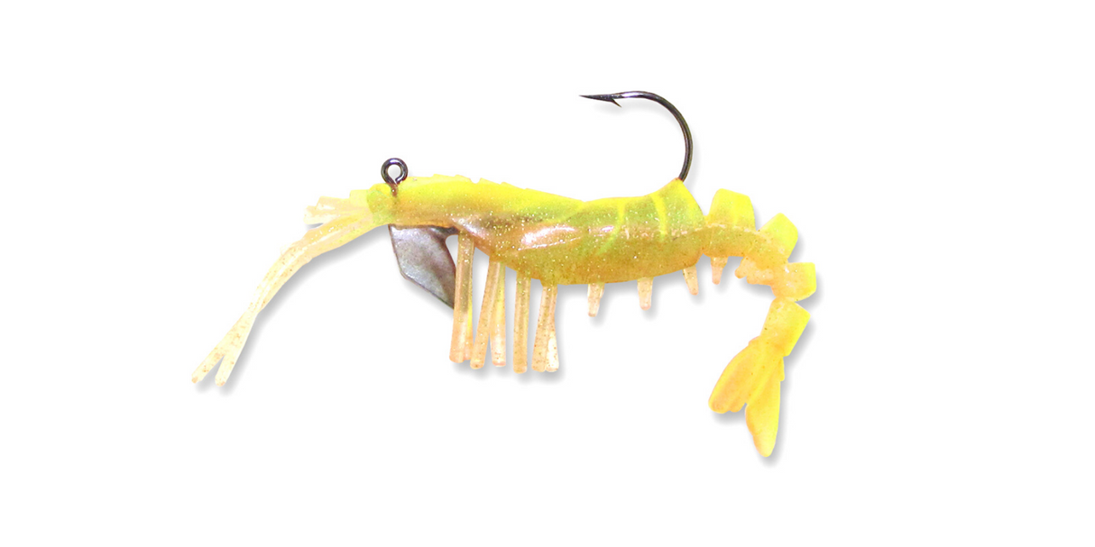 Vudu Junior Shrimp Chartreuse (3 inch 1/8 oz Two Pack)
