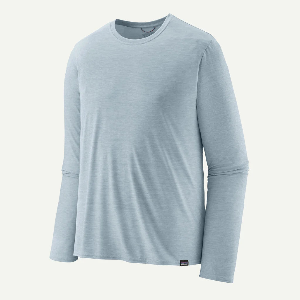 Light blue long-sleeve shirt on a white background