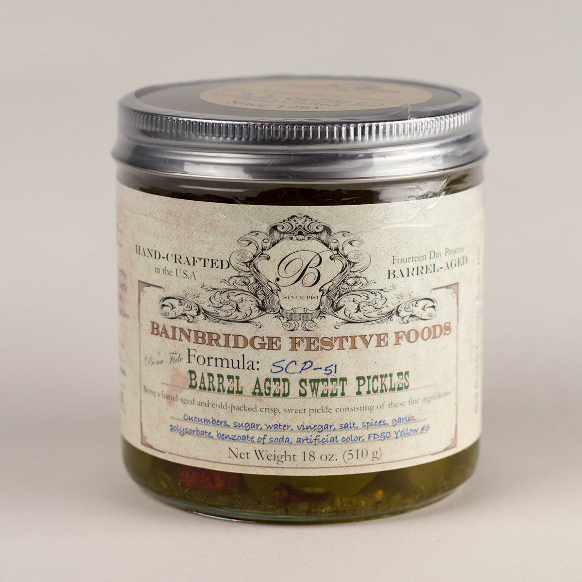 Captain Rodney's Barrel-Aged Crisp Sweet Pickles - 18 oz