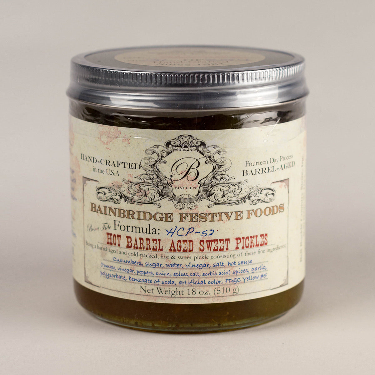 Captain Rodney's Hot Barrel-Aged Sweet Pickles - 18 oz