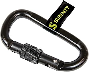 Black carabiner with Summit logo on a white background