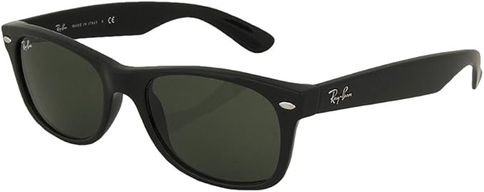 Black Ray-Ban sunglasses on a white background