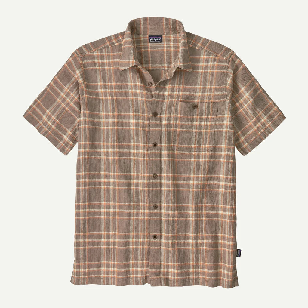 Plaid shirt with brand logo on a white background