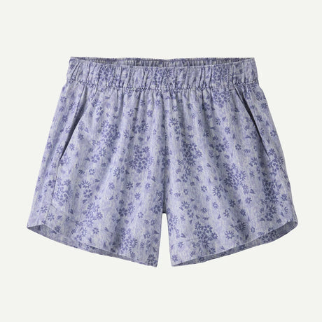 Floral-patterned shorts on a light gray background
