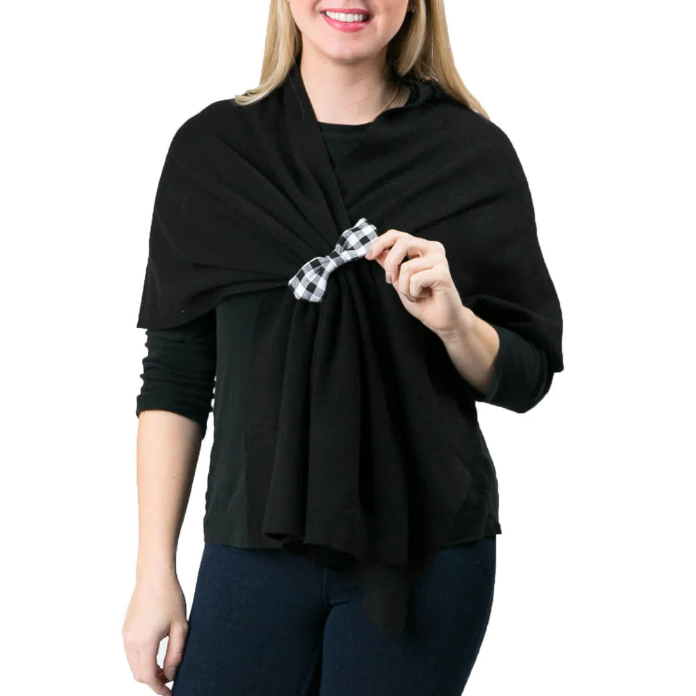 Top It Off Katie Knit Solid Keyhole Wrap