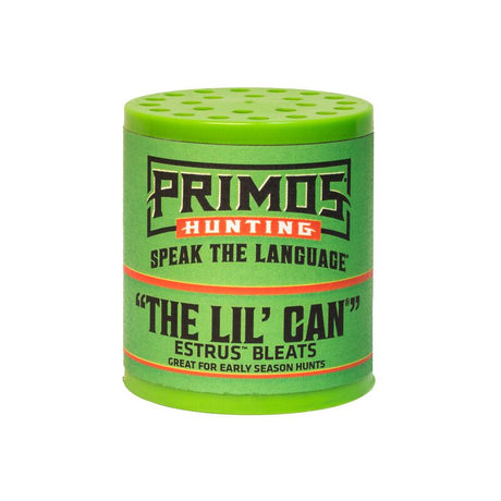 Green hunting call with 'Primos Hunting' branding on a white background