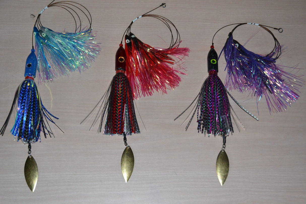 Blue Water Candy JAG-A-HOO 8oz Chain in-line squid chain w/trailing JAG-A-HOO 8 oz.