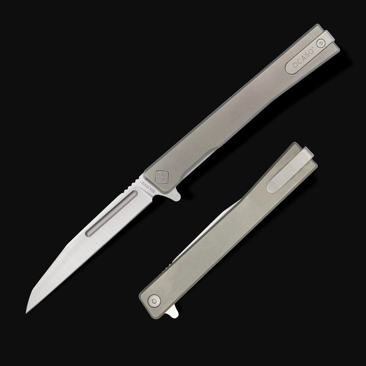 Ocaso Solstice - Titanium / Satin Wharncliffe Blade Knife