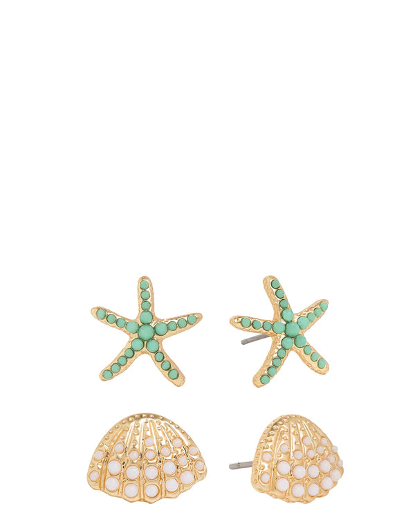 Spartina 449 Sea Treasures Earring Stud Set (2 pairs)