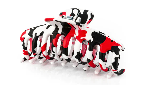 Gameday Sports Clips The Wolf - Bright Red, Black & White Hair Clip