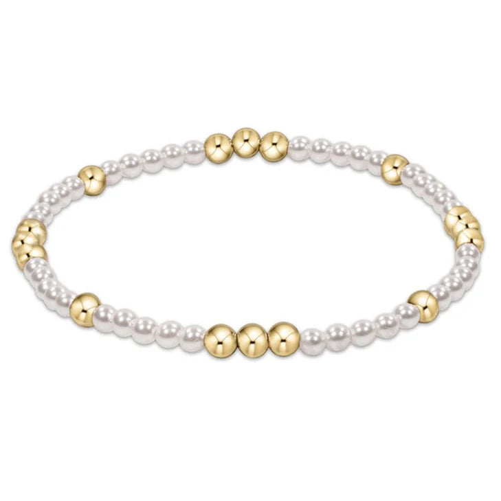 Enewton Worthy Pattern 3mm Bead Bracelet-Pearl