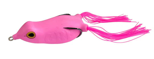 Pink fishing lure with a white background