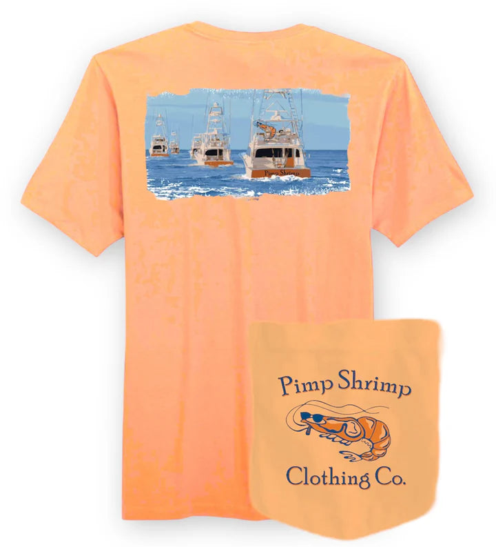 Pimp Shrimp "Gone Fishing" Short Sleeve Pocketed T-Shirts