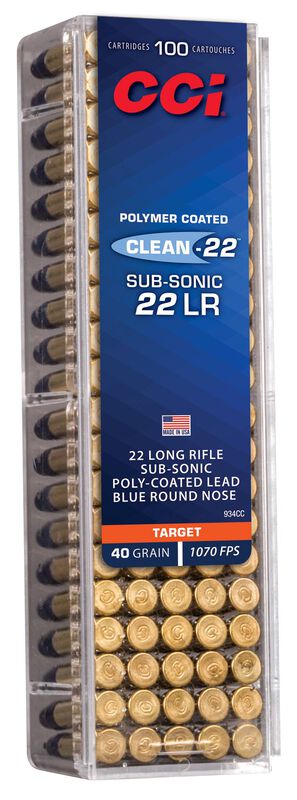 CCI Ammunition - Clean-22, 22 LR, 40 Grain, Lead Round Nose, 1070 fps