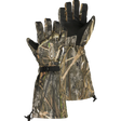 Camouflage hunting gloves on a white background