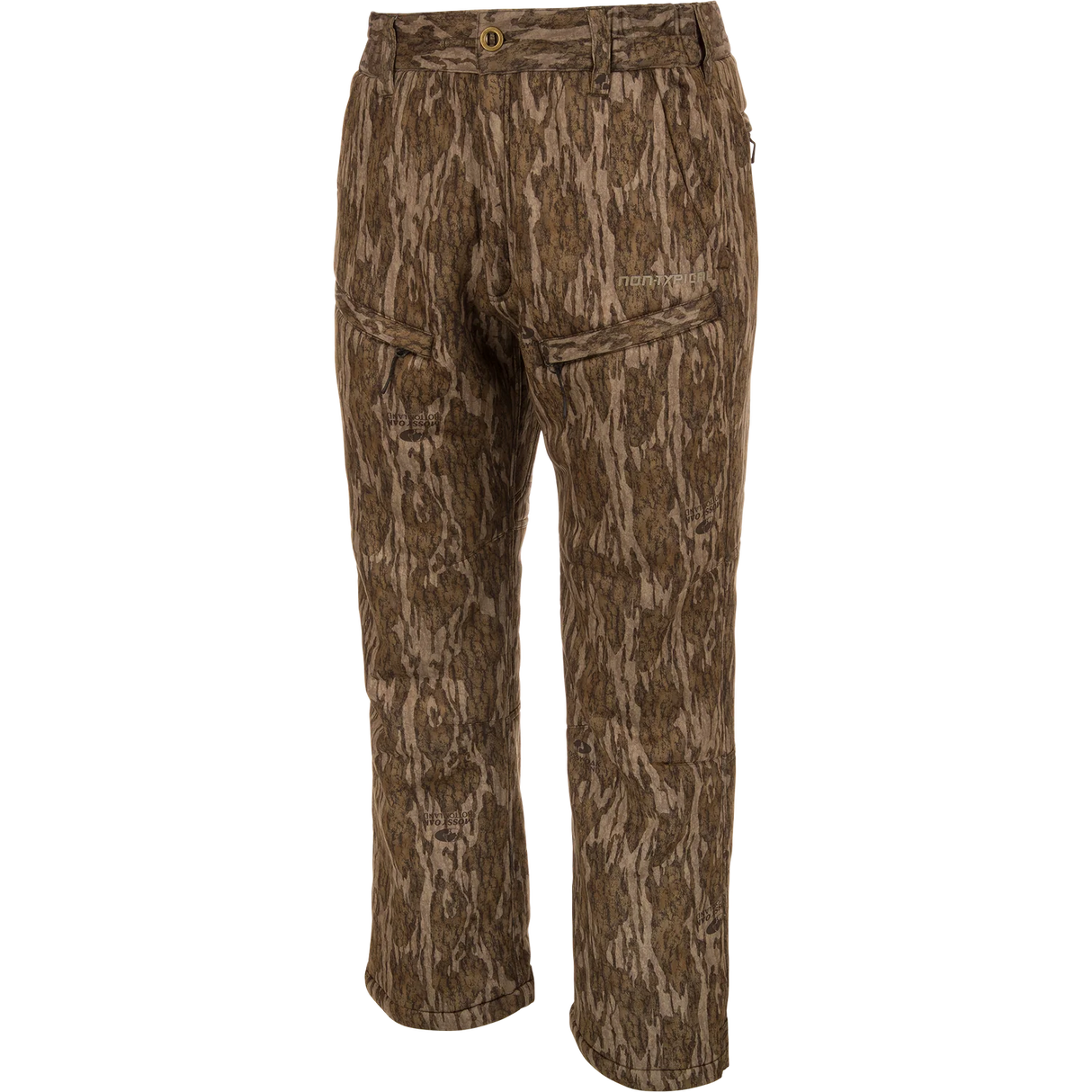 Camouflage pants on a white background