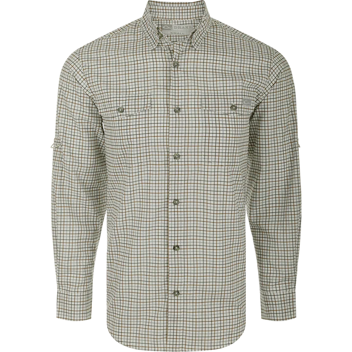 Green checkered shirt on a white background