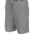 Gray shorts with drawstring on a white background
