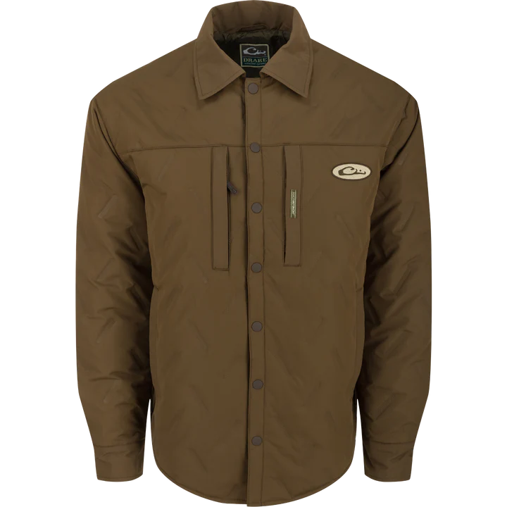 Brown jacket with brand logo on a white background