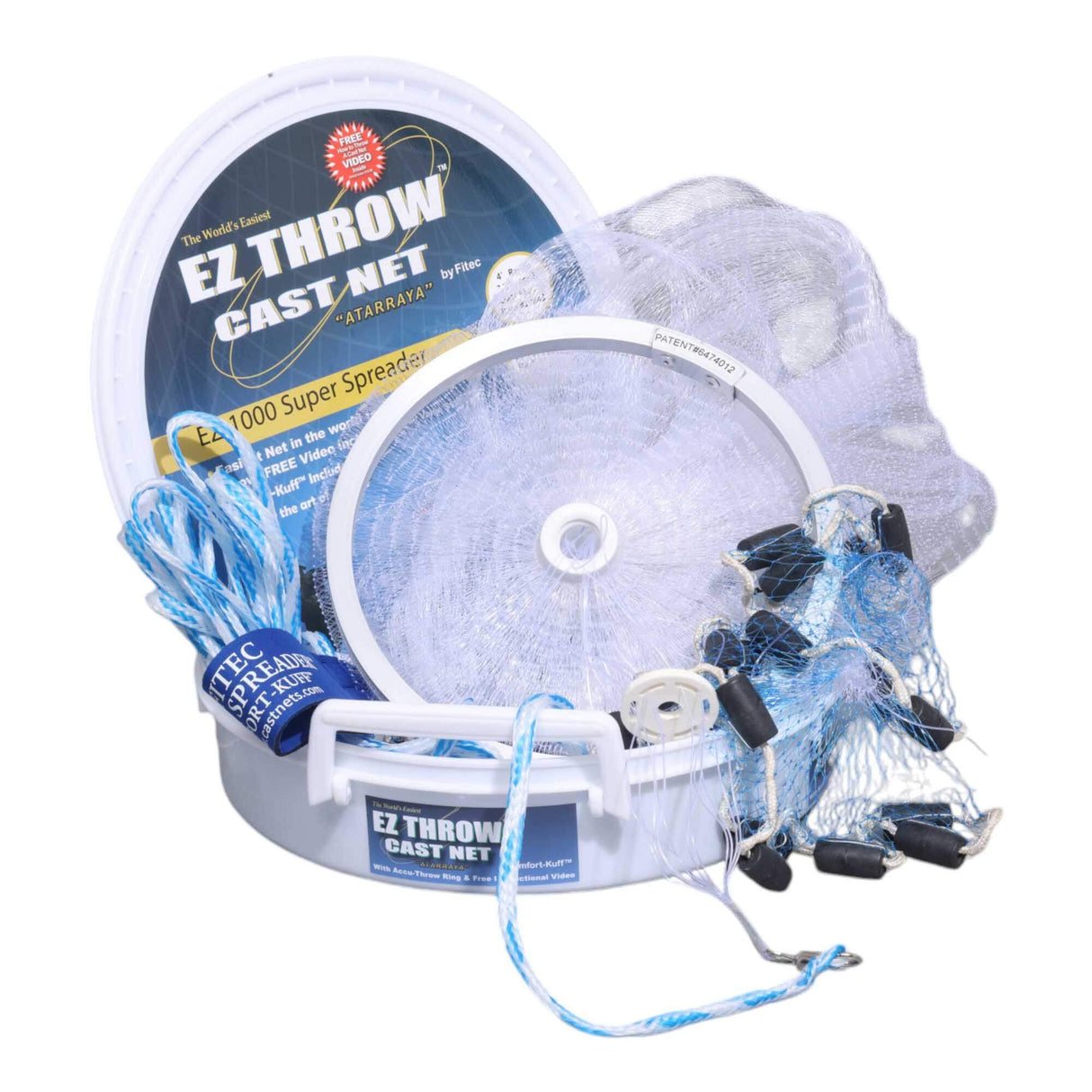 EZ Throw 1000, Clear Mono, Non-Lead Weights, Casting Net