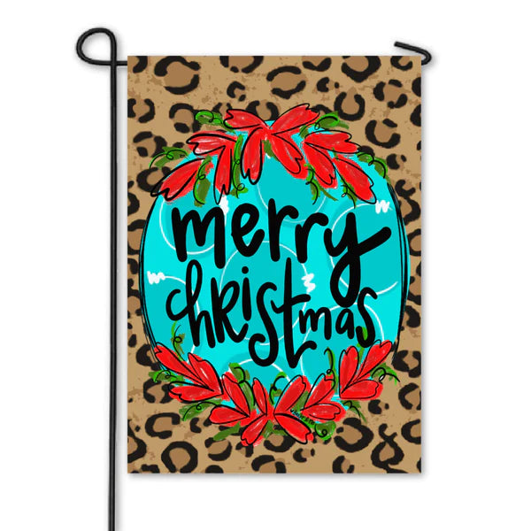 Baxter And Me Merry Christmas Cheetah Garden Flag