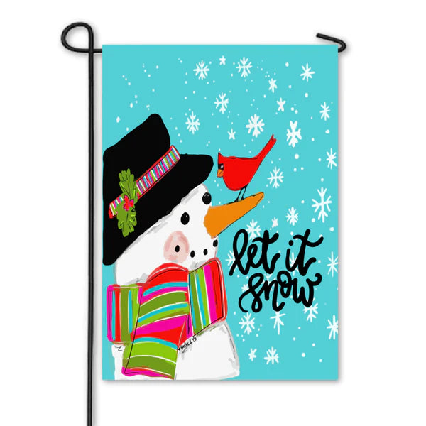 Baxter And Me Let it Snow Snowman Garden Flag