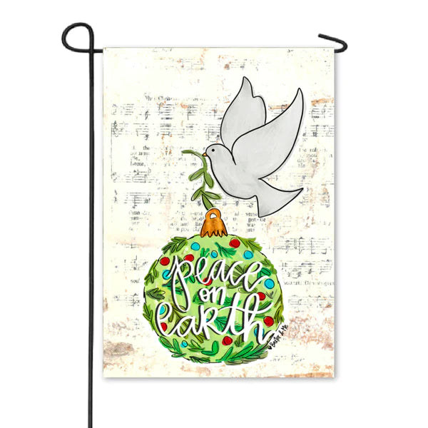 Baxter And Me Peace on Earth Dove Ornament Garden Flag
