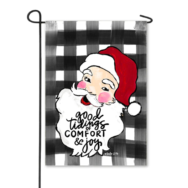 Baxter And Me Good Tidings Santa Garden Flag