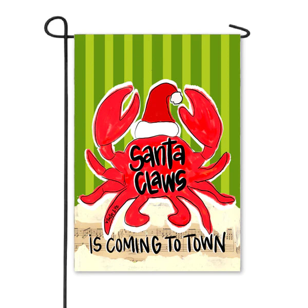 Baxter And Me Red Santa Claws is Coming to Town Garden Flag