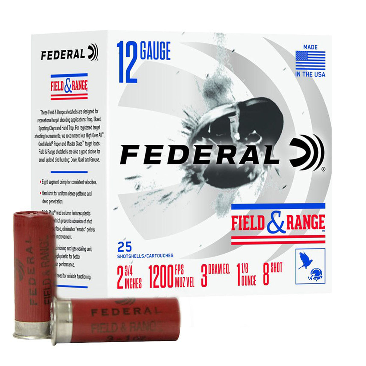Federal Field & Rang Field & Range 12ga #8 - 1 1/8oz