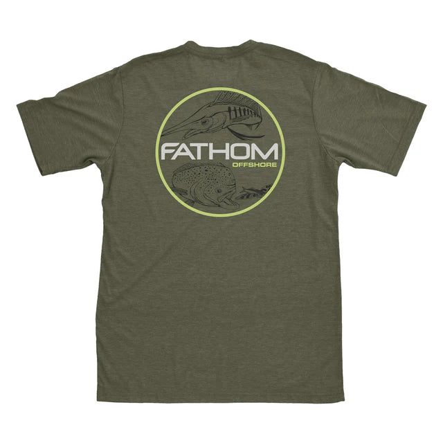 Fathom Offshore Fin & Yang Offshore T Shirt - Military Green