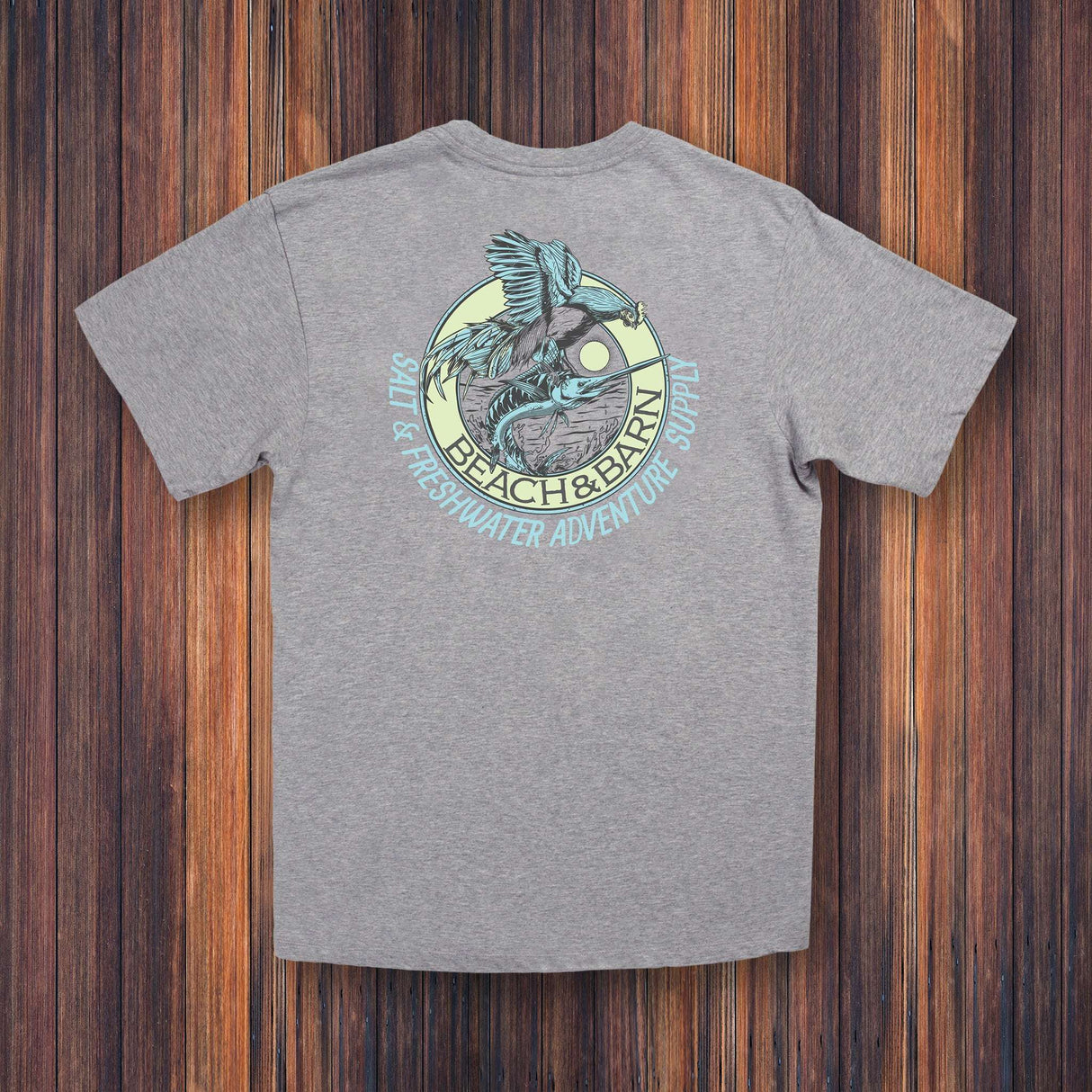 Beach & Barn Outfitters Gentleman Will Have The Fish Tee Shirt - Oxford Heather